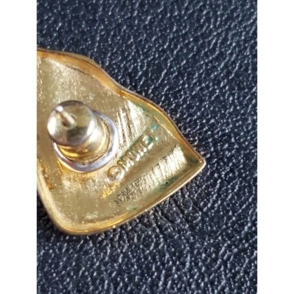 VINTAGE Monet Signed Gold-Tone Bangle Bracelet & Earrings Lot 0f 2 - 4964 - Picture 7 of 8